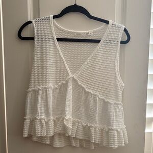 Altar'd State | white sleeveless babydoll top | size M